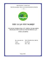 ỨNG DỤNG WEBGIS TRA CỨU THÔNG TIN ĐỊA ĐIỂM THAM QUAN DU LỊCH TẠI THÀNH PHỐ ĐÀ LẠT- TỈNH LÂM ĐỒNG