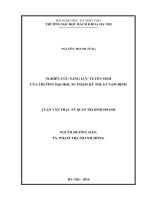 NGHIÊN CỨU NĂNG LỰC TUYỂN SINH CỦA TRƯỜNG ĐẠI HỌC SƯ PHẠM KỸ THUẬT NAM ĐỊNH