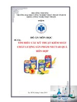 Tìm hiểu các kỹ thuật kiểm soát chất lượng sản phẩm nectar quả hỗn hợp