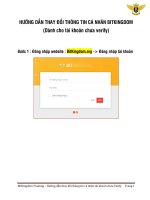 BitKingdom  hướng dẫn thay đổi thông tin cá nhân tài khoản chưa verify 