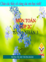 Bài giảng Toán 2 chương 5 bài 5: Bảng nhân 3