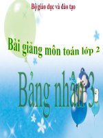 Bài giảng Toán 2 chương 5 bài 5: Bảng nhân 3