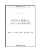 Sơ đồ chia sẽ chữ kí bí mật trong hệ mật mã và ứng dụng cho bài toán bỏ phiếu điện tử 