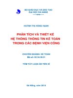 Phân tích và thiết kế hệ thống thông tin kế toán trong các bệnh viện công 