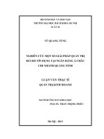 NGHIÊN CỨU MỘT SỐ GIẢI PHÁP QUẢN TRỊ RỦI RO TÍN DỤNG TẠI NGÂN HÀNG Á CHÂU CHI NHÁNH QUẢNG NINH