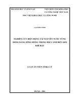 Nghiên cứu biến động tài nguyên nước vùng đồng bằng sông Hồng trong bối cảnh biến đổi khí hậu