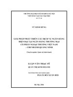 GIẢI PHÁP PHÁT TRIỂN CÁC DỊCH VỤ NGÂN HÀNG HIỆN ĐẠI TẠI NGÂN HÀNG THƯƠNG MẠI CỔ PHẦN NGOẠI THƯƠNG VIỆT NAM – CHI NHÁNH QUẢNG NINH