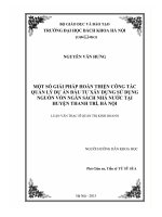 MỘT SỐ GIẢI PHÁP HOÀN THIỆN CÔNG TÁC QUẢN LÝ DỰ ÁN ĐẦU TƯ XÂY DỰNG SỬ DỤNG NGUỒN VỐN NGÂN SÁCH NHÀ NƯỚC TẠI HUYỆN THANH TRÌ, HÀ NỘI