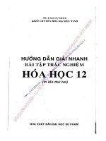 Hướng dẫn giải nhanh bài tập trắc nghiệm hóa học 12