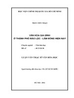 VĂN HÓA GIA ĐÌNH Ở THÀNH PHỐ BẢO LỘC - LÂM ĐỒNG HIỆN NAY