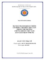 Dự báo thanh khoản nhóm cổ phiếu chế biến thủy sản trong thị trường chứng khoán việt nam (sàn giao dịch thành phố hồ chí minh) (1) 