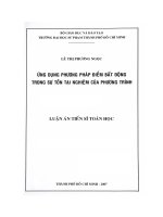 ỨNG DỤNG PHƯƠNG PHÁP ĐIỂM BẤT ĐỘNG TRONG SỰ TỒN TẠI NGHIỆM CỦA PHƯƠNG TRÌNH