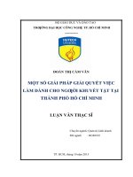 Một số giải pháp giải quyết việc làm dành cho người khuyết tật tại thành phố hồ chí minh 