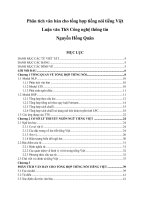 Phân tích văn bản cho tổng hợp tiếng nói tiếng Việt