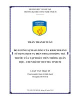 Đo lường sự hài lòng của khách hàng sử dụng dịch vụ điện thoại di động trả trước của tập đoàn viễn thông qđ chi nhánh viettel thành thành phố hồ chí minh 