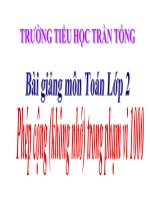 Bài giảng Toán 2 chương 6 bài 12: Phép cộng (không nhớ) trong phạm vi 1000