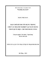Hạn chế rủi ro tín dụng trong cho vay doanh nghiệp tại ngân hàng TMCP quân đội   chi nhánh đà nẵng 