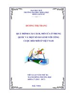 QUÁ TRÌNH CẢI CÁCH, MỞ CỬA Ở TRUNG QUỐC VÀ MỘT SỐ SO SÁNH VỚI CÔNG CUỘC ĐỔI MỚI Ở VIỆT NAM