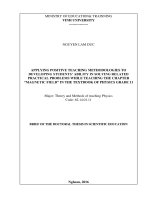 Vận dụng phương pháp dạy học tích cực bồi dưỡng năng lực giải quyết vấn đề cho học sinh trong dạy học chương từ trường vật lí 11 trung học phổ thông