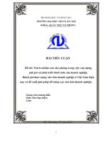 Trách nhiệm của văn phòng trong việc xây dựng, giữ gìn và phát triển hình ảnh của doanh nghiệp  đánh giá thực trạng văn hóa doanh nghiệp ở việt nam hiện nay và đề xuất giải pháp để nâng cao văn hóa doanh nghiệp