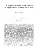 Chế tạo, nghiên cứu và khả năng ứng dụng của vật liệu perovskite có hệ số nhiệt điện trở dương