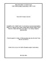 Nghiên cứu thiết kế và sử dụng sách giáo khoa điện tử trong dạy học phép biến hình trên mặt phẳng theo hướng tổ chức các hoạt động khám phá