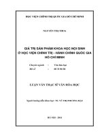 GIÁ TRỊ SẢN PHẨM KHOA HỌC NỘI SINH Ở HỌC VIỆN CHÍNH TRỊ - HÀNH CHÍNH QUỐC GIA HỒ CHÍ MINH