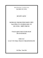 ĐÁNH GIÁ THÀNH TÍCH NHÂN VIÊN tại CÔNG TY cổ PHẦN đầu TU đà NẴNG   MIỀN TRUNG