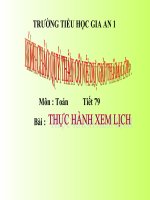 Bài giảng Toán 2 chương 3 bài 26: Thực hành xem lịch