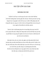 Bài tập lớn CADCAM trình bày về cấu tạo chi tiết, tính toán gia công và gia công chi tiết.