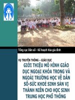 Bài giảng giới thiệu mô hình giáo dục ngoại khóa trong và ngoài trường học về dân số sức khoẻ sinh sản vị thành niên cho học sinh trung học phổ thông 