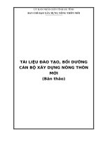 TÀI LIỆU ĐÀO TẠO, BỒI DƯỠNG CÁN BỘ XÂY DỰNG NÔNG THÔN MỚI
