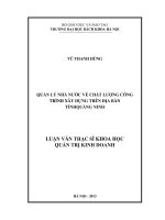 QUẢN LÝ NHÀ NƯỚC VỀ CHẤT LƯỢNG CÔNG TRÌNH XÂY DỰNG TRÊN ĐỊA BÀN TỈNHQUẢNG NINH