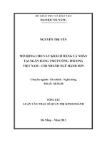 Mở rộng cho vay khách hàng cá nhân tại ngân hàng TMCP công thương việt nam   chi nhánh ngũ hành sơn