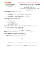 Đề thi học kì 1 môn Toán lớp 10 trường THPT Yên Lạc 2, Vĩnh Phúc năm học 2014 - 2015