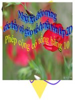 Bài giảng Toán 2 chương 2 bài 1: Phép cộng có tổng bằng 10