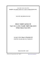 Phát triển kinh tế tại các làng nghề trên địa bàn tỉnh thái nguyên 
