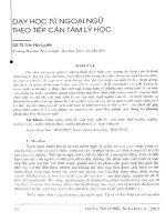 Dạy học từ ngoại ngữ theo tiếp cận tâm lý học 