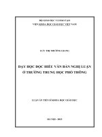 Dạy học đọc hiểu văn bản nghị luận ở trường trung học phổ thông