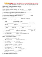 Bài tập Tiếng Anh lớp 8 Unit 6: The young pioneers club Số 3