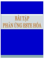BÀI tập PHẢN ỨNG ESTE hóa