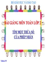 Bài giảng Toán 2 chương 5 bài 15: Tìm một thừa số của phép nhân