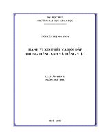 Hành vi xin phép và hồi đáp trong tiếng Anh và tiếng Việt