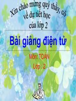 Bài giảng Toán 2 chương 2 bài 1: Phép cộng có tổng bằng 10