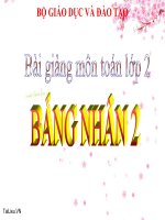 Bài giảng Toán 2 bài Bảng nhân 2 