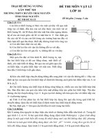 Đề thi (đề xuất) trại hè hùng vương lần thứ XII năm 2016 môn vật lý 10 trường chuyên THÁI NGUYÊN 