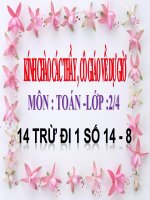 Bài giảng Toán 2 bài 14 trừ đi 1 số 14  8