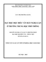 Dạy học đọc hiểu văn bản nghị luận ở trường trung học phổ thông