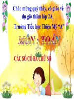 Bài giảng Toán 2 chương 6 bài 6: Các số có 3 chữ số