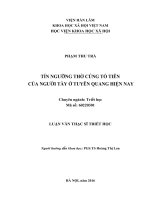 Tín ngưỡng thờ cúng tổ tiên của người tày ở tuyên quang hiện nay